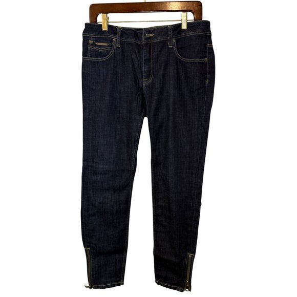 Burberry Brit denim skinny ankle zip jeans dark wash women's size 31 - Picture 2 of 4